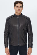 Falcao Erkek Siyah Deri Ceket | Derimod Falcao Erkek Siyah Deri Ceket | Derimod
