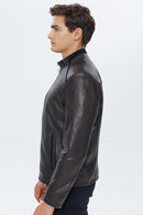 Falcao Erkek Siyah Deri Ceket | Derimod Falcao Erkek Siyah Deri Ceket | Derimod