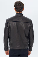 Falcao Erkek Siyah Deri Ceket | Derimod Falcao Erkek Siyah Deri Ceket | Derimod