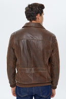 Daytona Erkek Taba Armalı Deri Ceket | Derimod Daytona Erkek Taba Armalı Deri Ceket | Derimod