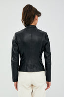 Lizzy Kadın Siyah Deri Ceket | Derimod Lizzy Kadın Siyah Deri Ceket | Derimod