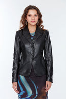 Kelly Kadın Siyah Deri Ceket | Derimod Kelly Kadın Siyah Deri Ceket | Derimod