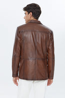 Frank Erkek Konyak Deri Ceket | Derimod Frank Erkek Konyak Deri Ceket | Derimod