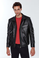 Timmoty Erkek Siyah Deri Ceket | Derimod Timmoty Erkek Siyah Deri Ceket | Derimod