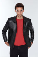 Timmoty Erkek Siyah Deri Ceket | Derimod Timmoty Erkek Siyah Deri Ceket | Derimod