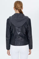 Venus Kadın Siyah Kapişonlu Deri Ceket | Derimod Venus Kadın Siyah Kapişonlu Deri Ceket | Derimod