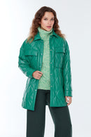 Miracle Kadın Yeşil Uzun Deri Mont | Derimod Miracle Kadın Yeşil Uzun Deri Mont | Derimod