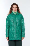 Miracle Kadın Yeşil Uzun Deri Mont | Derimod Miracle Kadın Yeşil Uzun Deri Mont | Derimod