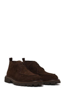 Male Brown Lace-up Suede Casual Boots | Derimod Male Brown Lace-up Suede Casual Boots | Derimod