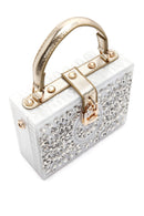Kadın Beyaz Taşlı El Çantası | Derimod Kadın Beyaz Taşlı El Çantası | Derimod