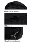 D-Pack Men's Black Technological Fabric Crossbody Bag | Derimod D-Pack Men's Black Technological Fabric Crossbody Bag | Derimod