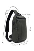 D-Pack Men's Khaki Technological Fabric Crossbody Bag | Derimod D-Pack Men's Khaki Technological Fabric Crossbody Bag | Derimod