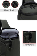 D-Pack Men's Khaki Technological Fabric Crossbody Bag | Derimod D-Pack Men's Khaki Technological Fabric Crossbody Bag | Derimod