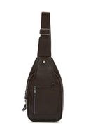Men's Brown Leather Crossbody Bag | Derimod Men's Brown Leather Crossbody Bag | Derimod