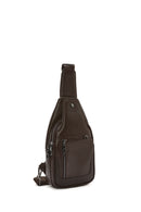 Men's Brown Leather Crossbody Bag | Derimod Men's Brown Leather Crossbody Bag | Derimod