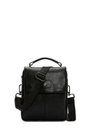 Men's Black Long Strap Leather Crossbody Bag | Derimod Men's Black Long Strap Leather Crossbody Bag | Derimod