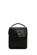Men's Black Long Strap Leather Crossbody Bag | Derimod Men's Black Long Strap Leather Crossbody Bag | Derimod