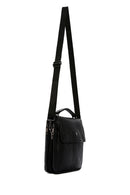 Men's Black Long Strap Leather Crossbody Bag | Derimod Men's Black Long Strap Leather Crossbody Bag | Derimod