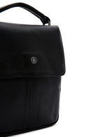 Men's Black Long Strap Leather Crossbody Bag | Derimod Men's Black Long Strap Leather Crossbody Bag | Derimod