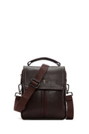 Men's Brown Long Strap Leather Crossbody Bag | Derimod Men's Brown Long Strap Leather Crossbody Bag | Derimod