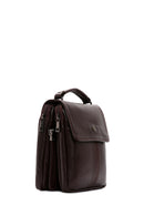 Men's Brown Long Strap Leather Crossbody Bag | Derimod Men's Brown Long Strap Leather Crossbody Bag | Derimod