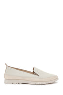 Women's Beige Leather Comfort Loafer | Derimod Women's Beige Leather Comfort Loafer | Derimod