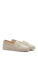 Kadın Bej Deri Comfort Loafer | Derimod Kadın Bej Deri Comfort Loafer | Derimod