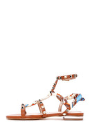 Women's Tan Stone Flat Sandals | Derimod Women's Tan Stone Flat Sandals | Derimod