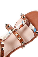 Women's Tan Stone Flat Sandals | Derimod Women's Tan Stone Flat Sandals | Derimod