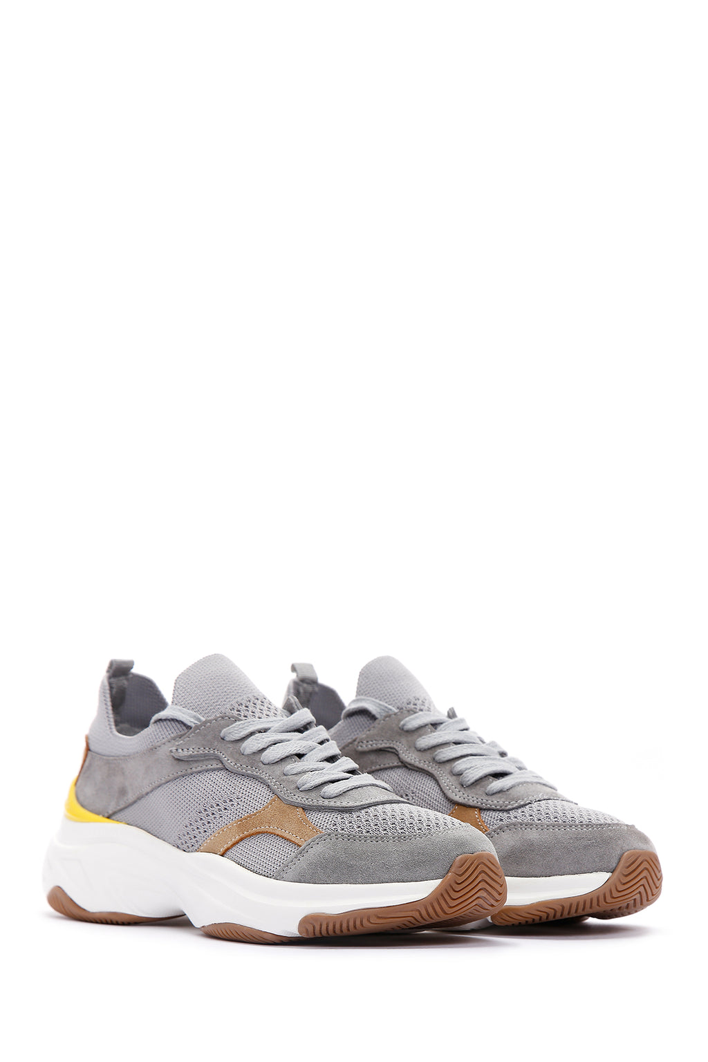 Kadın Gri Deri Sneaker