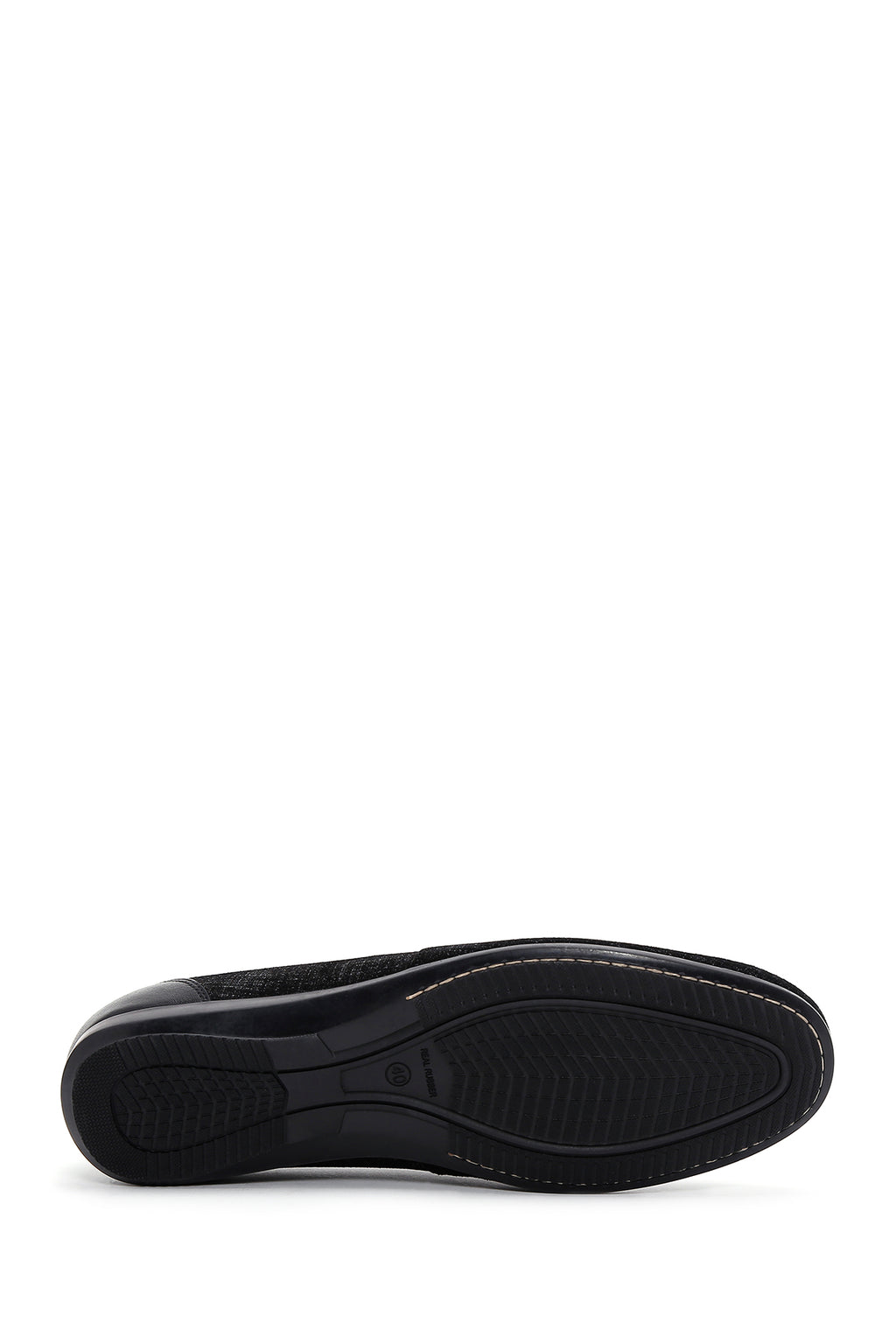 Erkek Siyah Baskılı Deri Casual Loafer