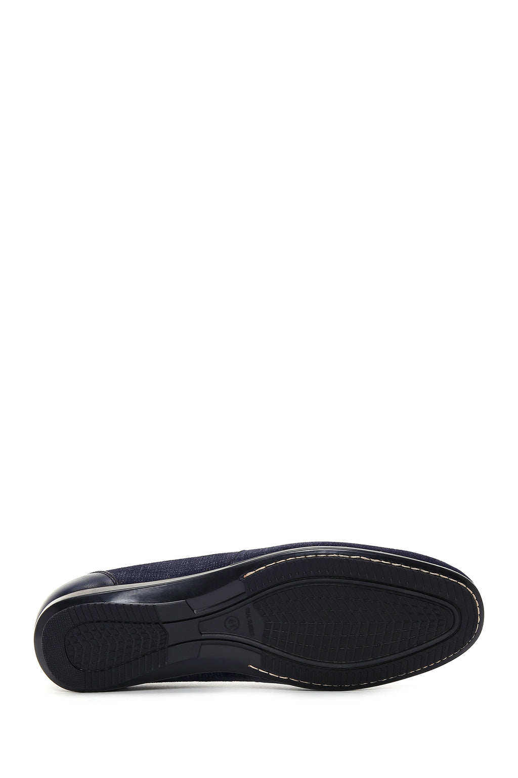 Erkek Lacivert Baskılı Deri Casual Loafer