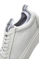 Erkek Beyaz Deri Çoraplı Kalın Tabanlı Sneaker | Derimod Erkek Beyaz Deri Çoraplı Kalın Tabanlı Sneaker | Derimod