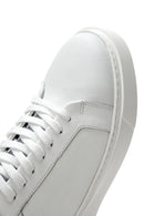 Erkek Beyaz Deri Çoraplı Kalın Tabanlı Sneaker | Derimod Erkek Beyaz Deri Çoraplı Kalın Tabanlı Sneaker | Derimod