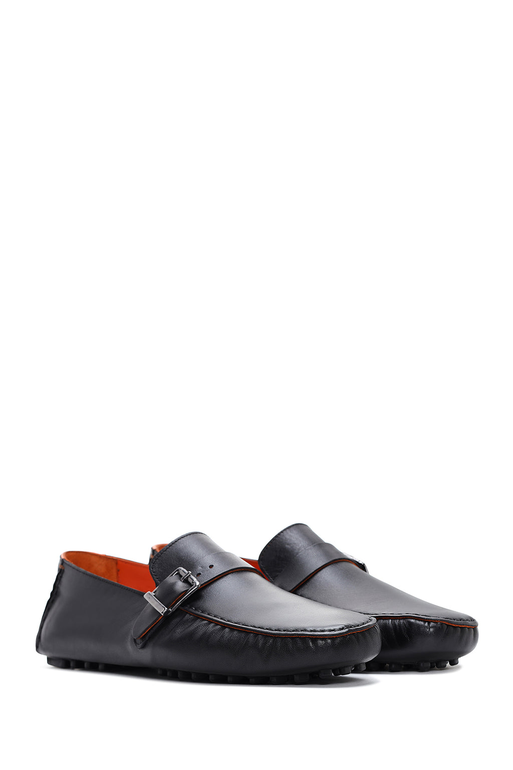 Erkek Siyah Deri Tokalı Casual Loafer