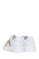 Erkek Beyaz Yeşil Desenli Deri Kalın Tabanlı Sneaker | Derimod Erkek Beyaz Yeşil Desenli Deri Kalın Tabanlı Sneaker | Derimod