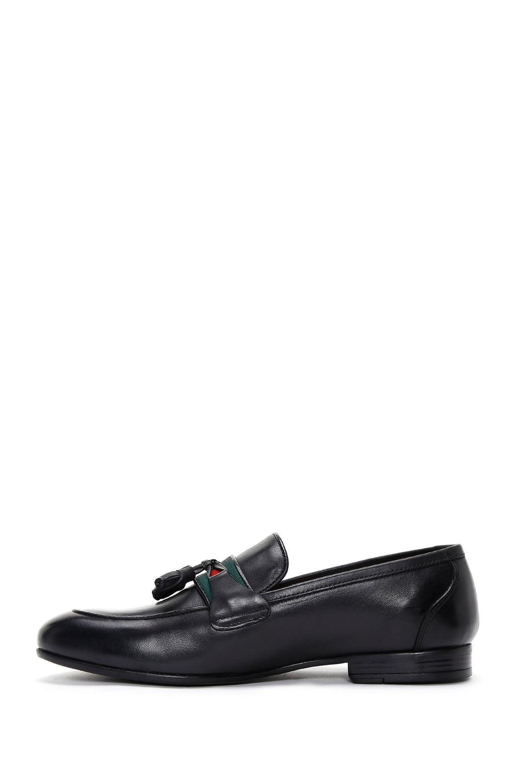 Erkek Siyah Deri Püsküllü Klasik Loafer