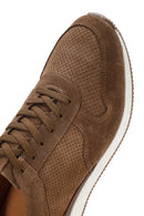 Erkek Vizon Süet Deri Baskılı Sneaker | Derimod Erkek Vizon Süet Deri Baskılı Sneaker | Derimod