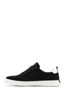 Erkek Siyah Nubuk Deri Sneaker | Derimod Erkek Siyah Nubuk Deri Sneaker | Derimod