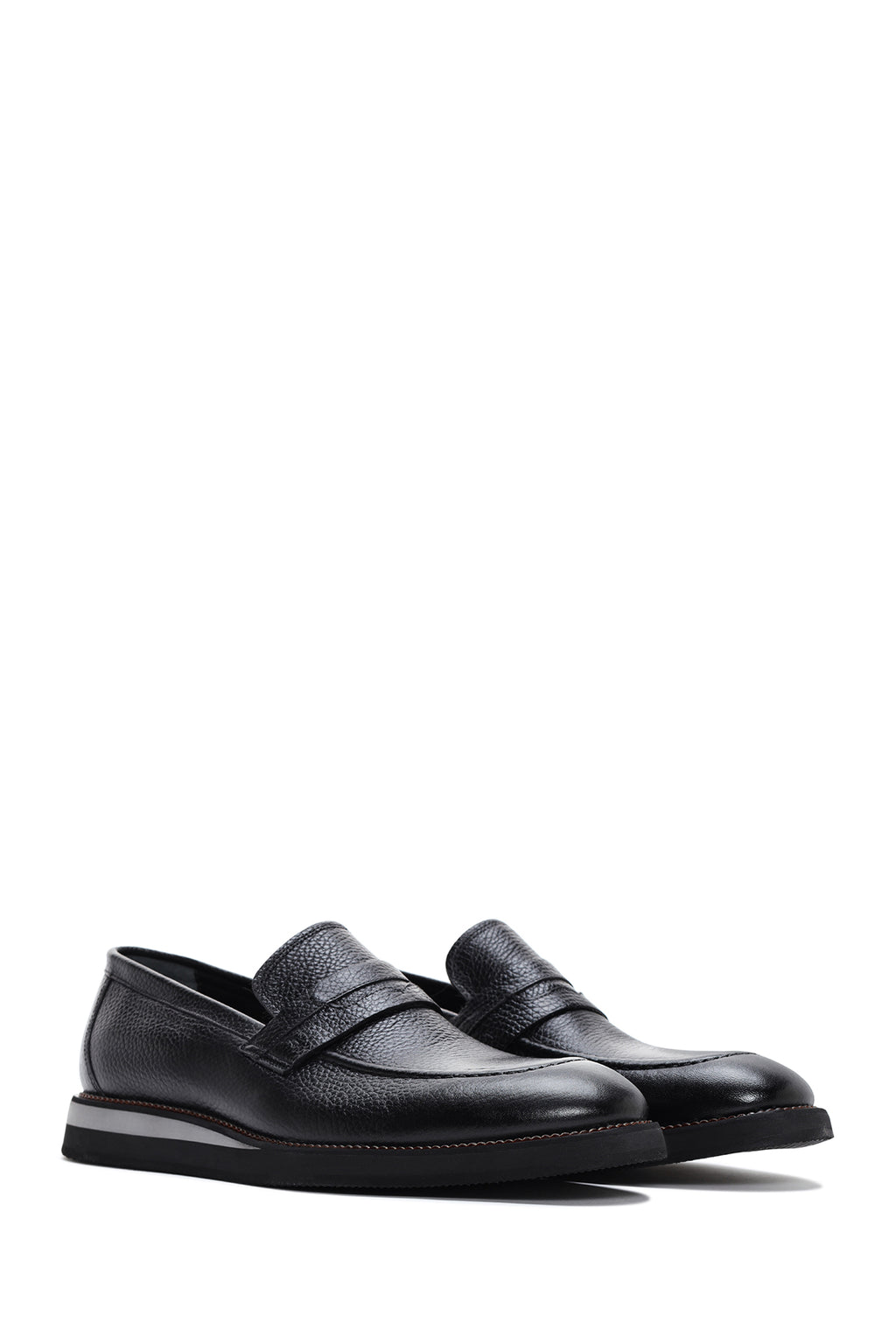 Erkek Siyah Deri Casual Loafer