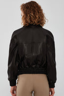 Chloe Kadın Siyah Oversize Deri Ceket | Derimod Chloe Kadın Siyah Oversize Deri Ceket | Derimod