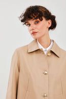 Nicole Kadın Bej Deri Ceket | Derimod Nicole Kadın Bej Deri Ceket | Derimod