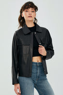 Jasmine Black Women's Leather Jacket | Derimod Jasmine Black Women's Leather Jacket | Derimod