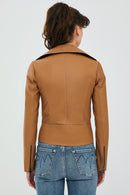 Petra Kadın Taba Biker Deri Ceket | Derimod Petra Kadın Taba Biker Deri Ceket | Derimod