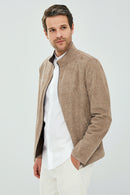 Diego Erkek Bej Çift Taraflı Spor Deri Ceket | Derimod Diego Erkek Bej Çift Taraflı Spor Deri Ceket | Derimod