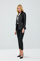 Teresa Siyah Kadın Blazer Deri Ceket | Derimod Teresa Siyah Kadın Blazer Deri Ceket | Derimod