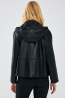 Gloria Women's Black Oversize Leather Jacket | Derimod Gloria Women's Black Oversize Leather Jacket | Derimod