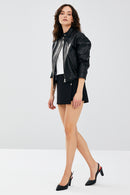 Flora Kadın Siyah Deri Mont | Derimod Flora Kadın Siyah Deri Mont | Derimod