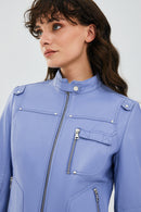 Lilian Kadın Bulut Mavisi Deri Ceket | Derimod Lilian Kadın Bulut Mavisi Deri Ceket | Derimod