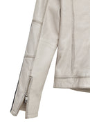 Ladyracer Kadın Beyaz Armalı Kısa Deri Ceket | Derimod Ladyracer Kadın Beyaz Armalı Kısa Deri Ceket | Derimod